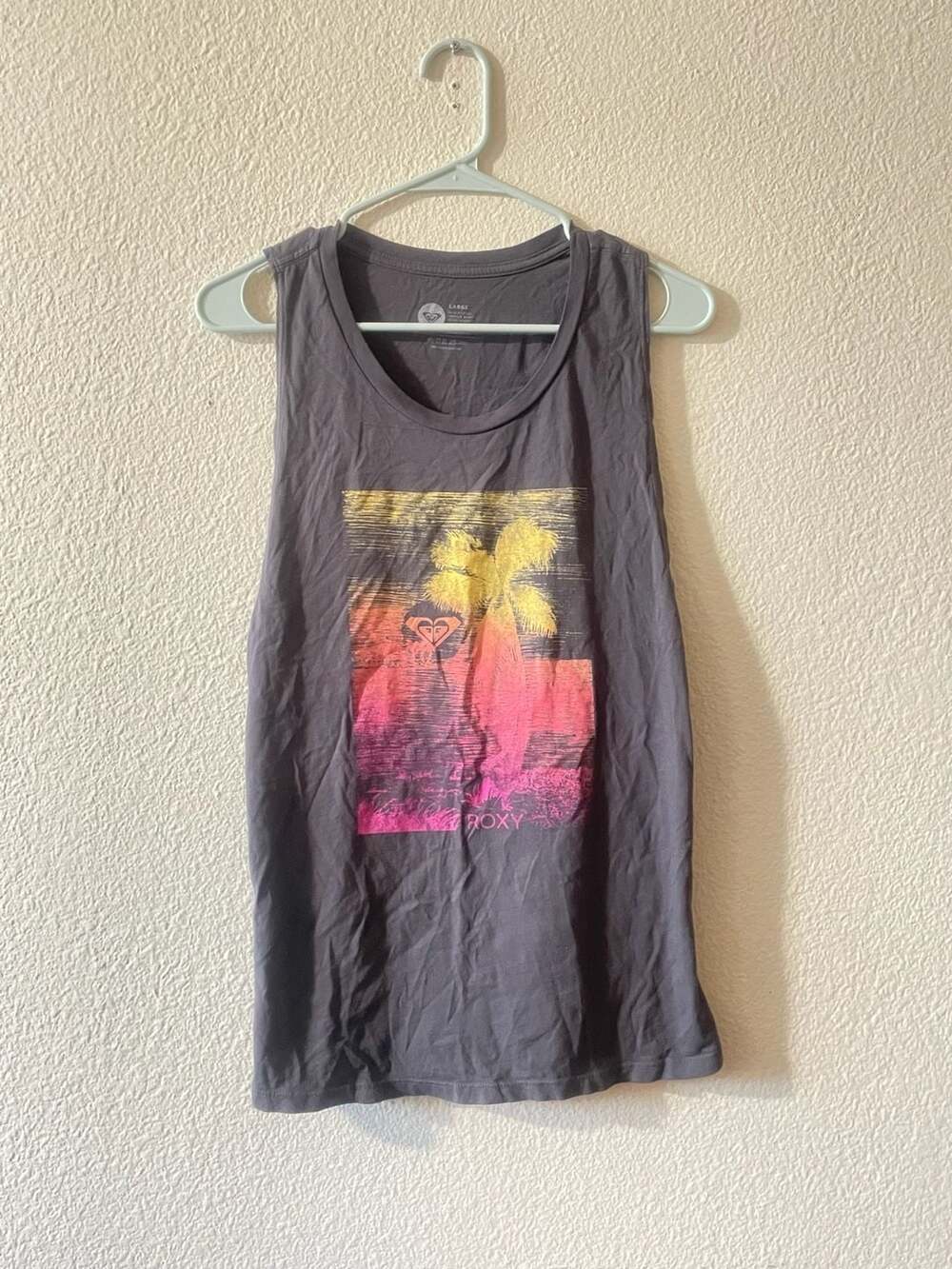 Roxy Palm Tree Sunset Muscle Tank Top